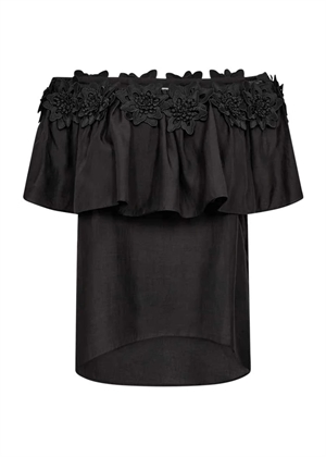 Molly bluse with flounce & deco Sort Copenhagen Muse 